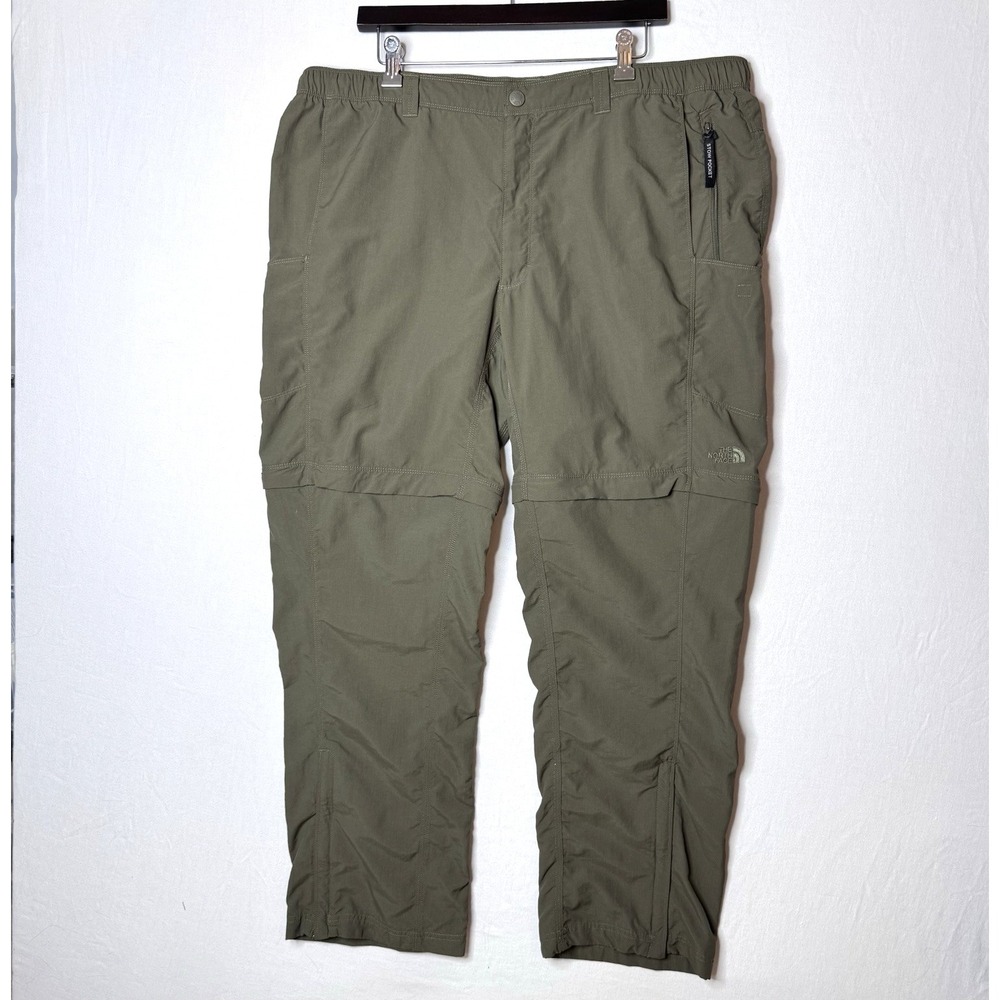 The North Face Convertible Pants Mens 40 x30 Green Hiking Zip Ankle EXCELLENT
